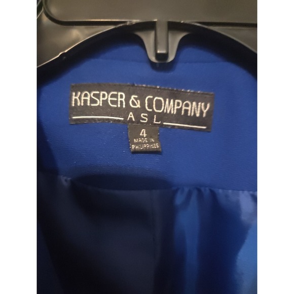 Kasper & Company ASL Women's Blue Blazer, Women's Size 4 Double‎ Breasted Jacket - Picture 3 of 7